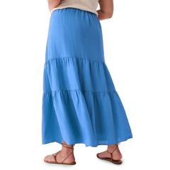 Tiered Cotton Maxi Skirt