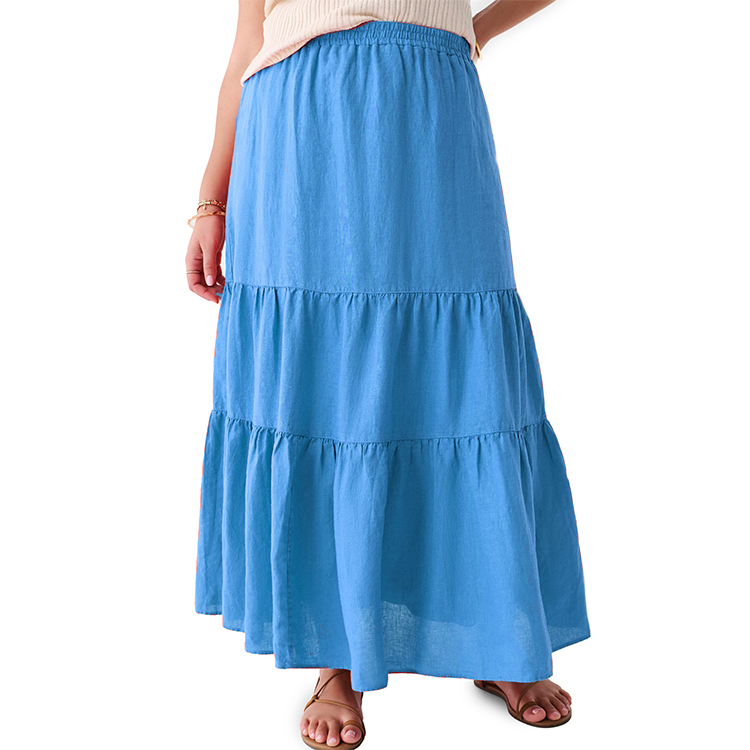 Tiered Cotton Maxi Skirt