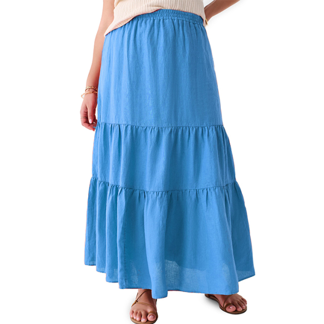 Tiered Cotton Maxi Skirt
