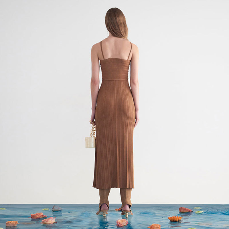 Sweetheart Neck Linen Blend Dress