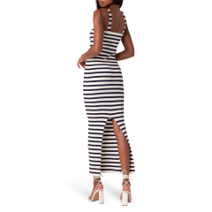 Stripe Strapless Rib Sweater Dress