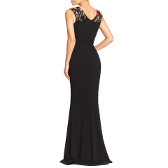 Shoulder V-Neck Gown