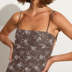 The Brown Floral Slit Maxi Dress