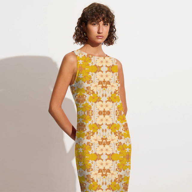 Yellow floral dress