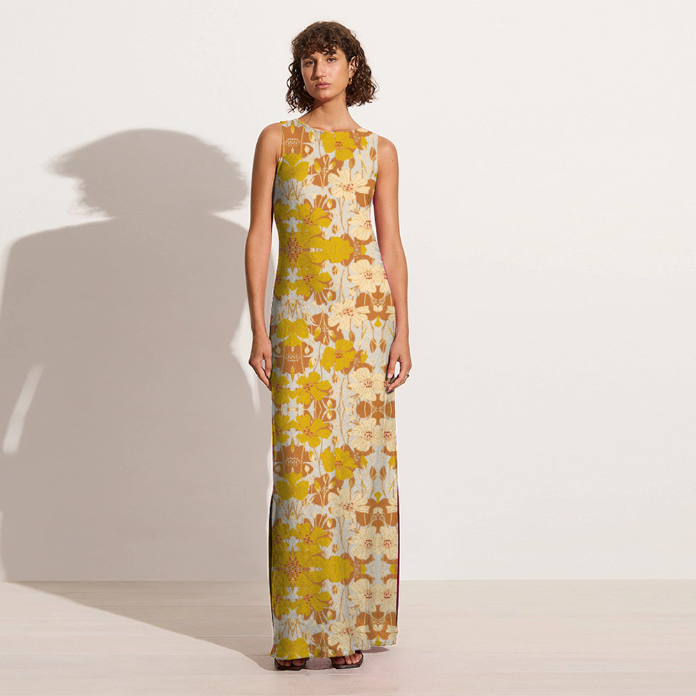 Yellow floral dress
