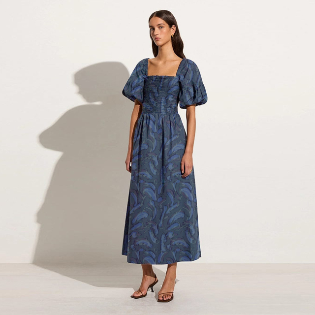 Floral Denim Midi Dress