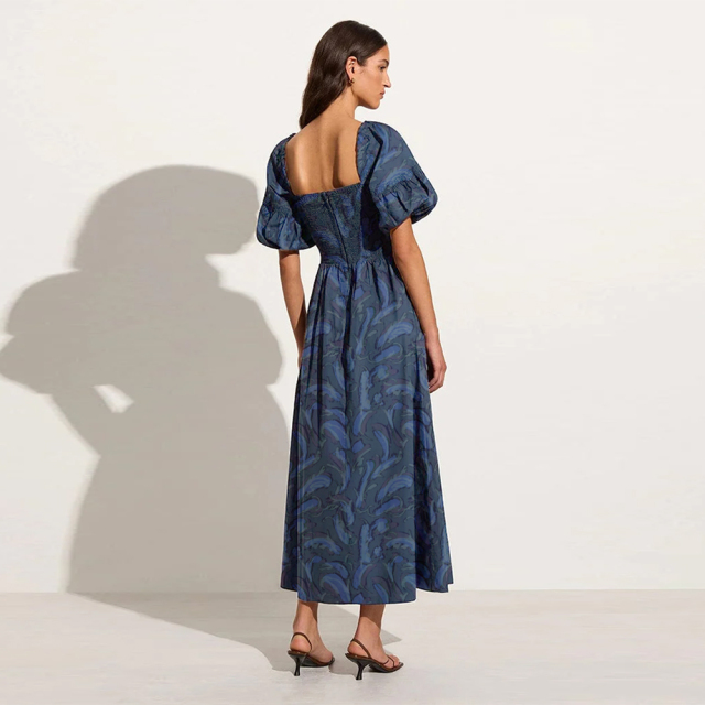 Floral Denim Midi Dress