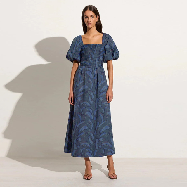 Floral Denim Midi Dress