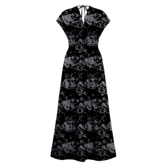 Flutter Sleeve Smock Waist Midi Dress