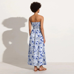 Blue floral holiday midi skirt