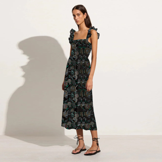 Floral holiday midi skirt