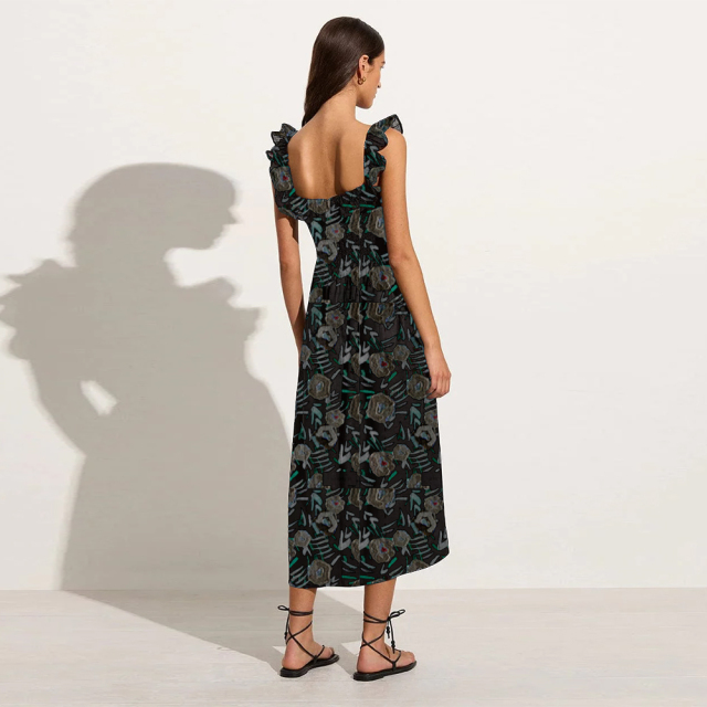 Floral holiday midi skirt