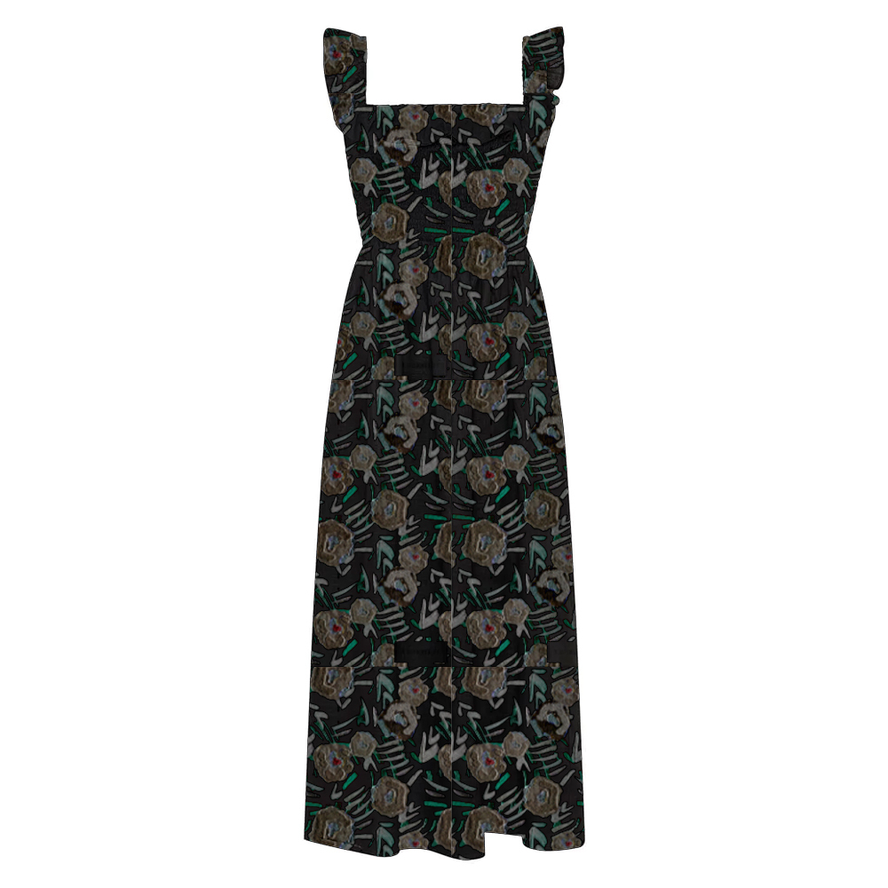 Floral holiday midi skirt