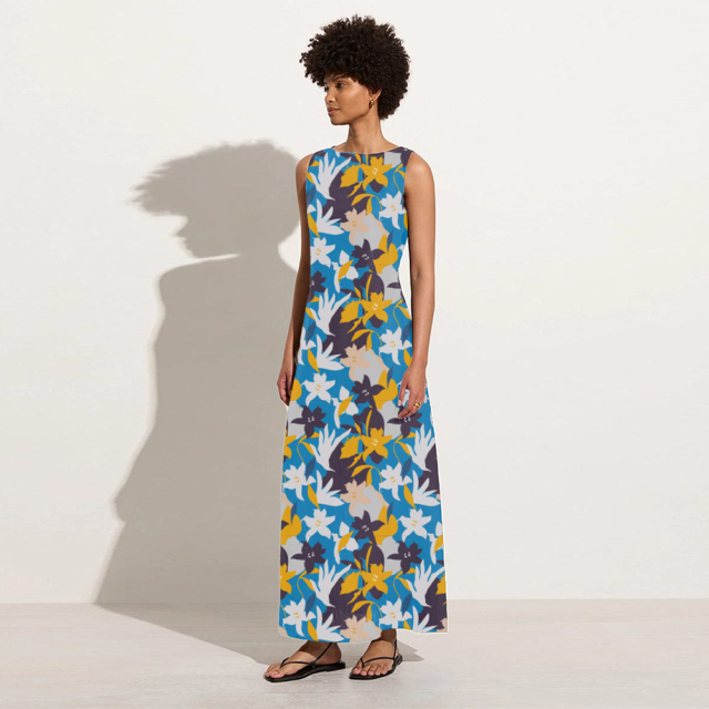 Floral holiday midi skirt