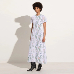 Floral Puff Sleeve Dress Maxi Dress