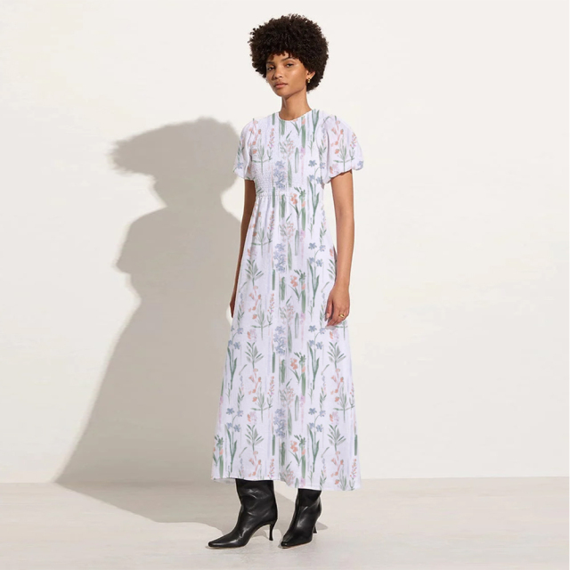 Floral Puff Sleeve Dress Maxi Dress