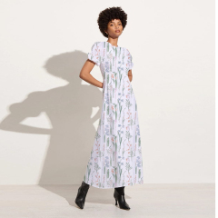 Floral Puff Sleeve Dress Maxi Dress