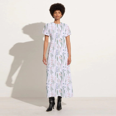 Floral Puff Sleeve Dress Maxi Dress