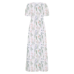 Floral Puff Sleeve Dress Maxi Dress