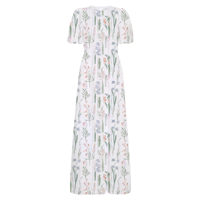 Floral Puff Sleeve Dress Maxi Dress