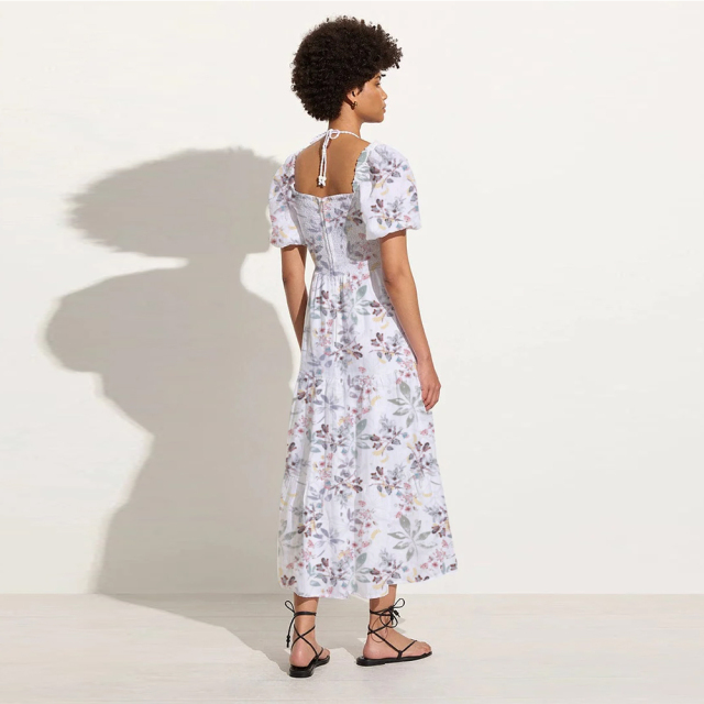Floral Puff Sleeve Dress Maxi Dress