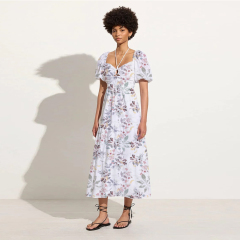 Floral Puff Sleeve Dress Maxi Dress