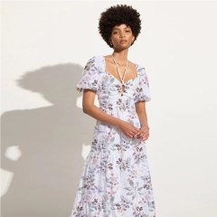 Floral Puff Sleeve Dress Maxi Dress