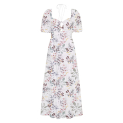 Floral Puff Sleeve Dress Maxi Dress