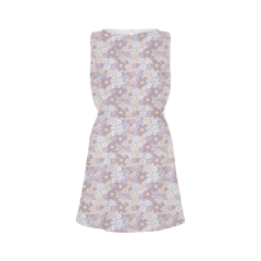 square neck mini a-line dress in retro floral