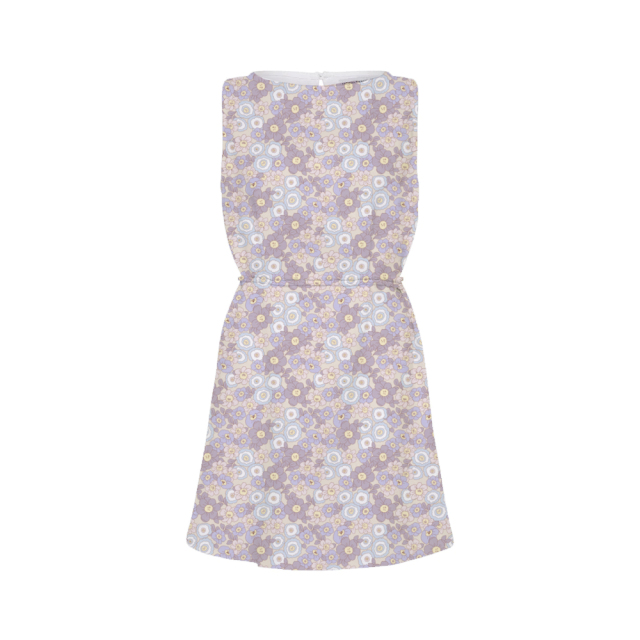 square neck mini a-line dress in retro floral