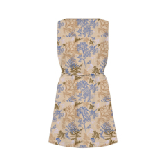 square neck mini a-line dress in retro floral
