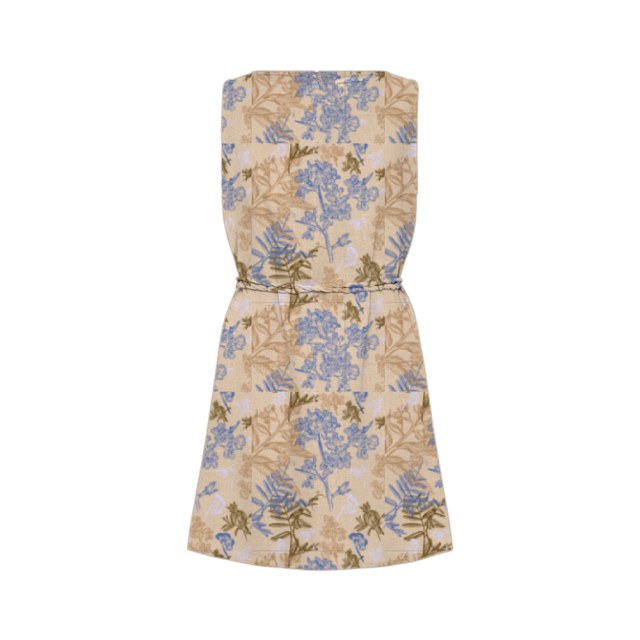 square neck mini a-line dress in retro floral