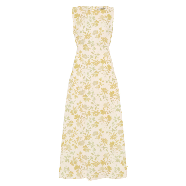 Light yellow floral midi dress
