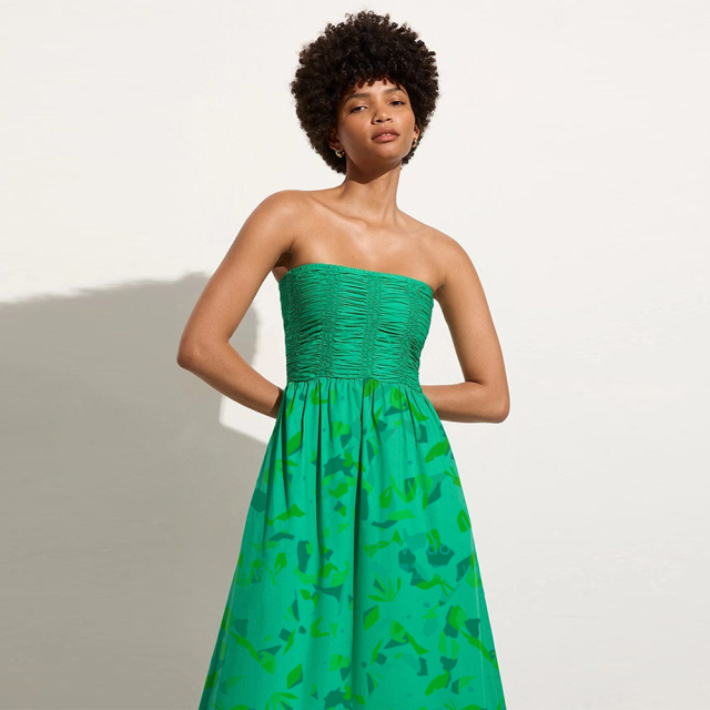 Green Floral Midi Dress