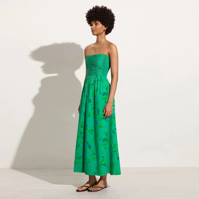 Green Floral Midi Dress