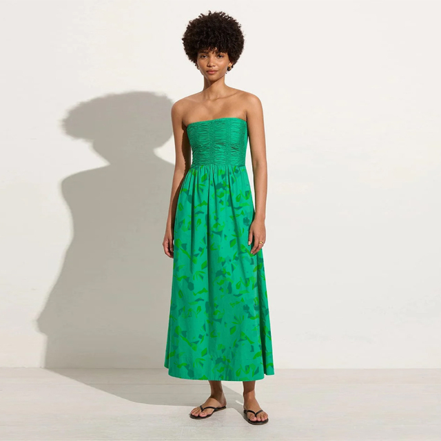 Green Floral Midi Dress