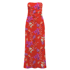 Floral-print silk midi dress
