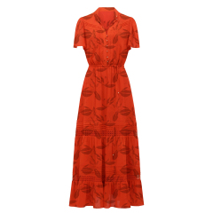 Floral-print silk midi dress