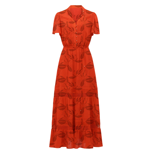 Floral-print silk midi dress