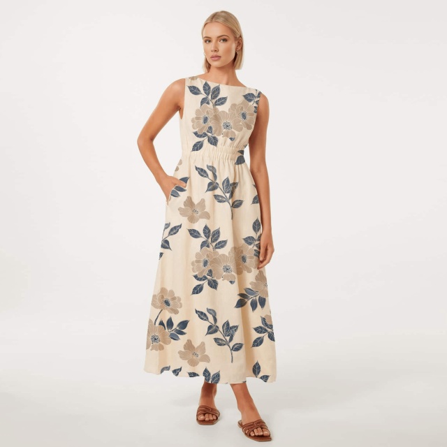 dress with floral midi print