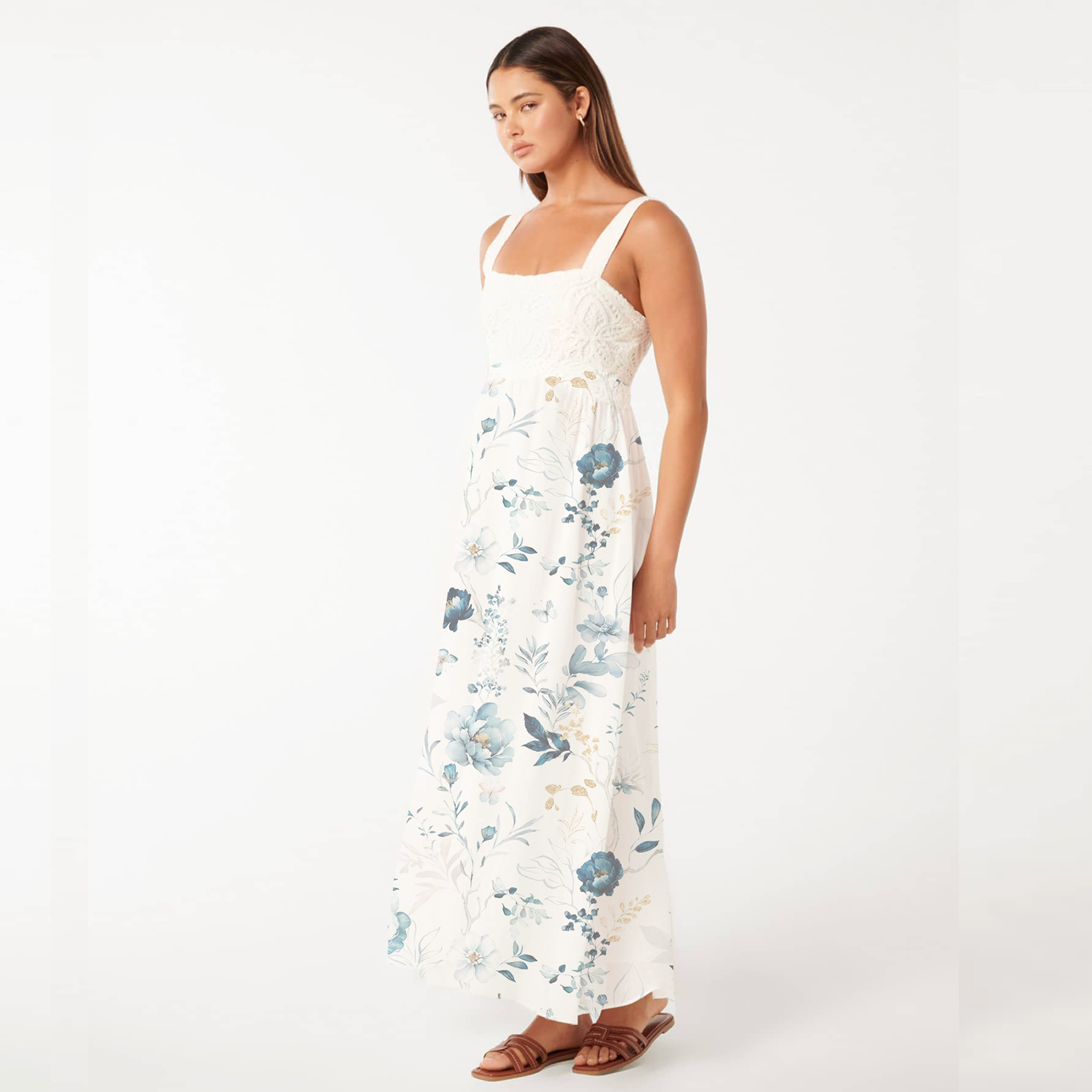dress with floral midi print