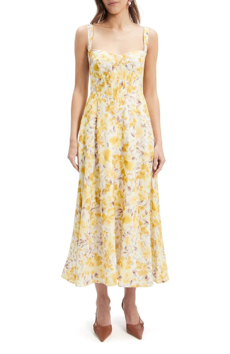with floral print dress