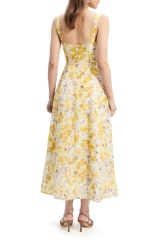 with floral print dress