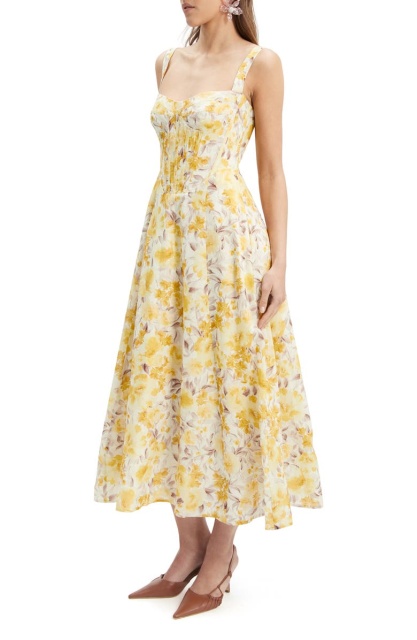 with floral print dress