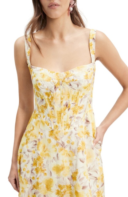 with floral print dress