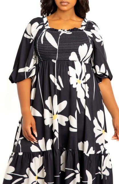 with floral print dress