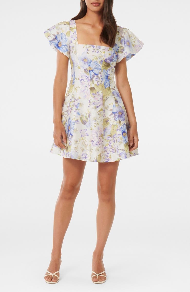 with floral print dress