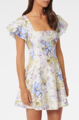 with floral print dress