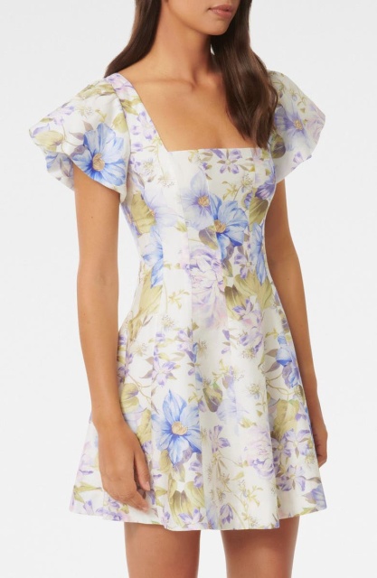 with floral print dress