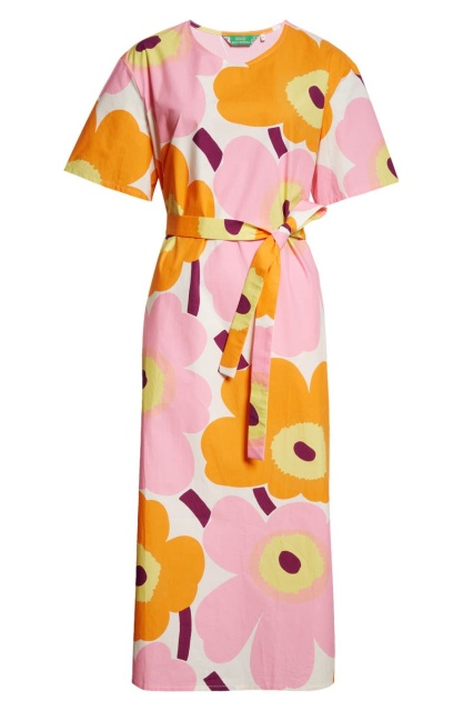 with floral print dress